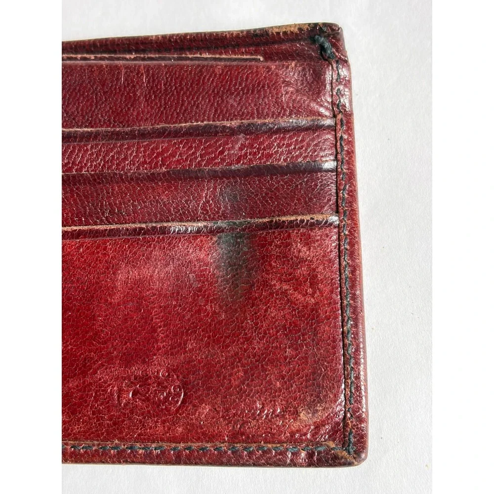 Vtg Mexican Tooled Leather Bifold Wallet‎ Cowboy Boot Hair-On Cowhide DAMAGED